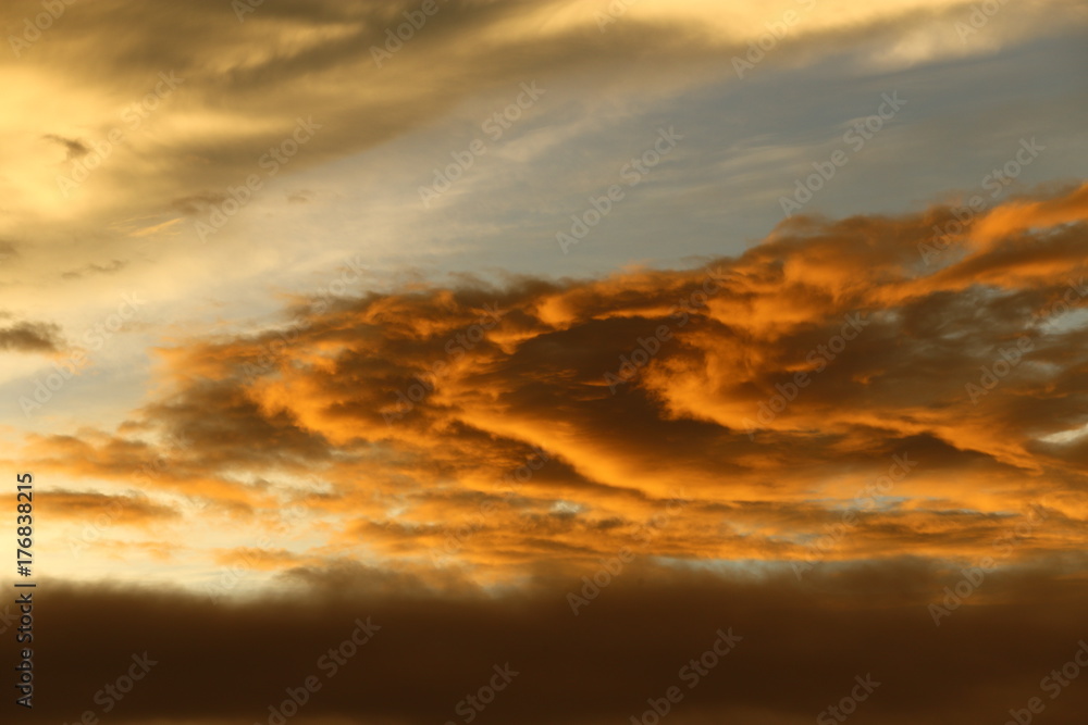 Wall mural sunset white cloud sky at high level attitude, view from window airplane