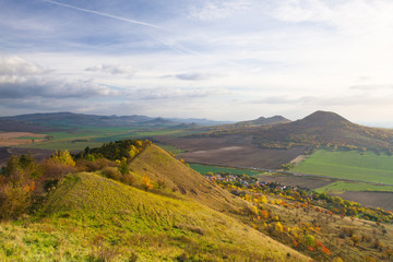 Fototapeta premium View from the top of Rana hill. Czech Republic