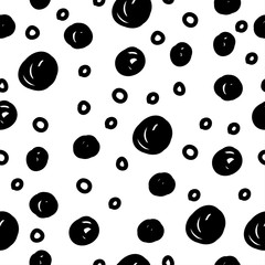 Abstract doodle seamless patten background. Monochrome black and white pattern