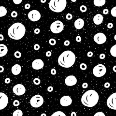 Abstract doodle seamless patten background. Monochrome black and white pattern