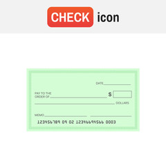 check blank paper. Blank check vector sign