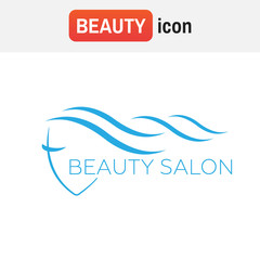 logo woman face. Beautiful woman vector logo template for hair salon