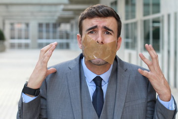 Censored businessman unable to express his opinion 