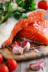 Fresh raw salmon