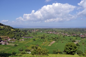 Fototapeta na wymiar The wonderful view of Karangasem Regency in Bali, Indonesia