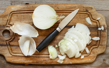 Fresh raw white onion