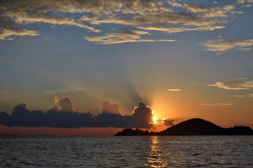 Sunset around Komodo Island, Indonesia