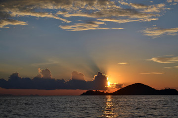 Fototapeta premium Sunset around Komodo Island, Indonesia