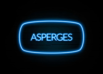 Asperges  - colorful Neon Sign on brickwall