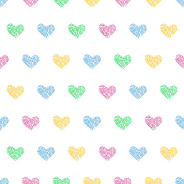 Seamless pattern with hearts. Veil illustration.