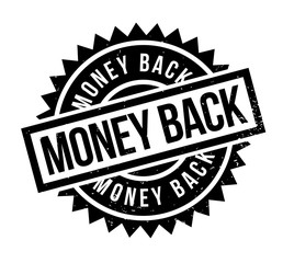 Money Back rubber stamp. Grunge design with dust scratches. Effects can be easily removed for a clean, crisp look. Color is easily changed.