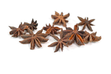 Star anise on white background - isolated