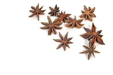Star anise on white background - isolated