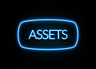 Assets  - colorful Neon Sign on brickwall