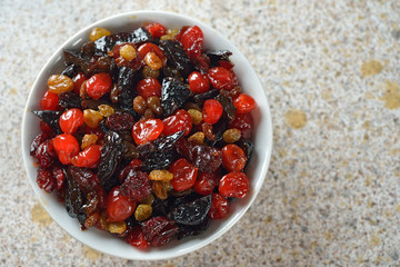 Mixture of pickled dried fruits