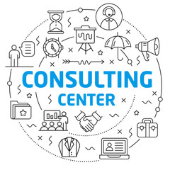 Consulting Center Linear illustration