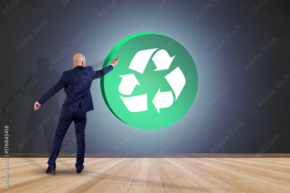 Poster view of a technology ecologic interface with icon displayed on a technology interface