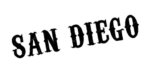 San Diego rubber stamp. Grunge design with dust scratches. Effects can be easily removed for a clean, crisp look. Color is easily changed.