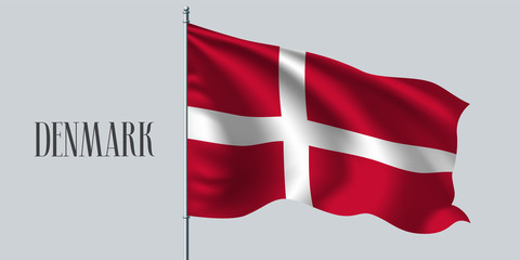 Denmark waving flag vector illustration