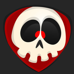Cartoon grim reaper face avatar. Cute vector face of cartoon skull character