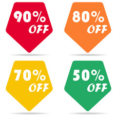 Discount sticker, discount offer price label