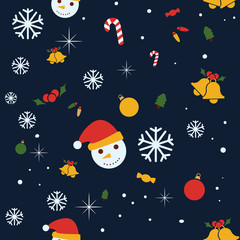 Seamless christmas pattern. Christmas elements. Vector illustration 