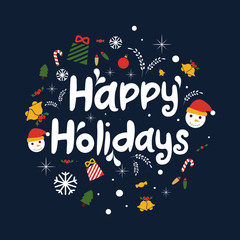 Happy holidays vector background. Brochure template, poster, greeting card