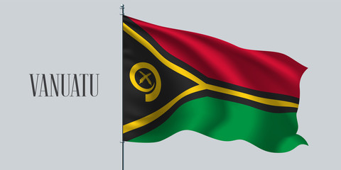 Vanuatu waving flag vector illustration