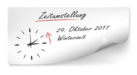 Zeitumstellung 29.10.2017