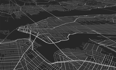 Fototapeta premium Vector black map of New york