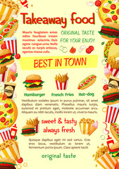 Fast food burger and drink banner template