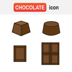 chocolate icon. Chocolate icons. Sweet food vector icon