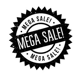 Mega Sale rubber stamp. Grunge design with dust scratches. Effects can be easily removed for a clean, crisp look. Color is easily changed.