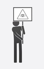 Isolated demonstrator with an all seeing eye