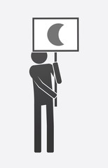 Isolated demonstrator with a moon