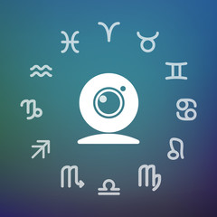 Horoscope circle with a web cam