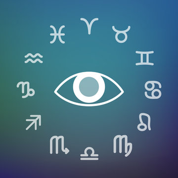 Horoscope circle with an eye