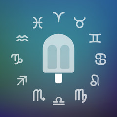 Horoscope circle with an ice cream