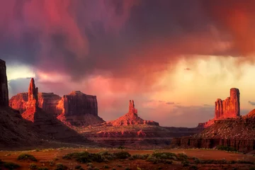 Wall murals Bordeaux Spectacular Sunset in Monument Valley