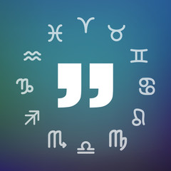 Horoscope circle with  quotes