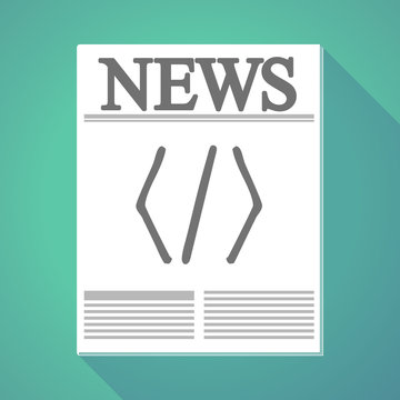 Long shadow  newspaper with a code sign
