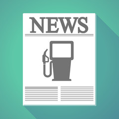 Long shadow  newspaper with a gas station