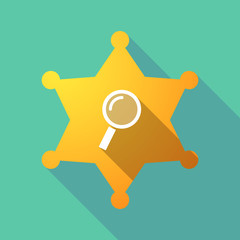 Long shadow sheriff star with a magnifier