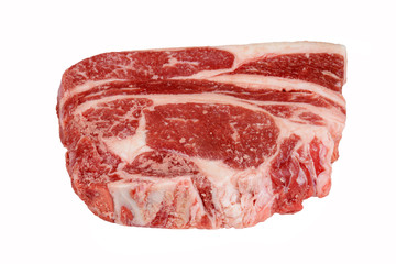 closeup raw ribeye steak