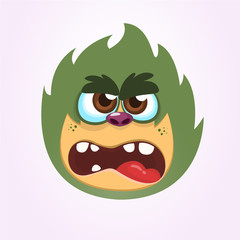 Cartoon angry monster.Vector illustration of gremlin