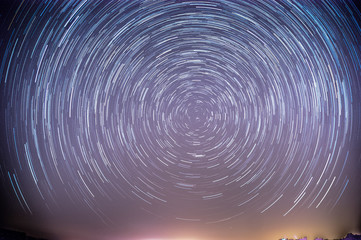 Stars trails over israeli desert