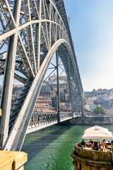 Impressive Luis I bridge over Duero river in Porto, Portugal.