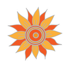 Orange abstract flower isolated on the white background