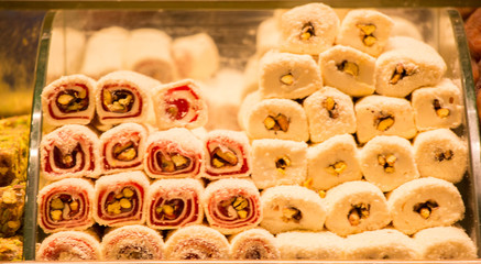 Traditional turkish delight rahat lokum