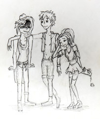 Manga style illustration, sketch